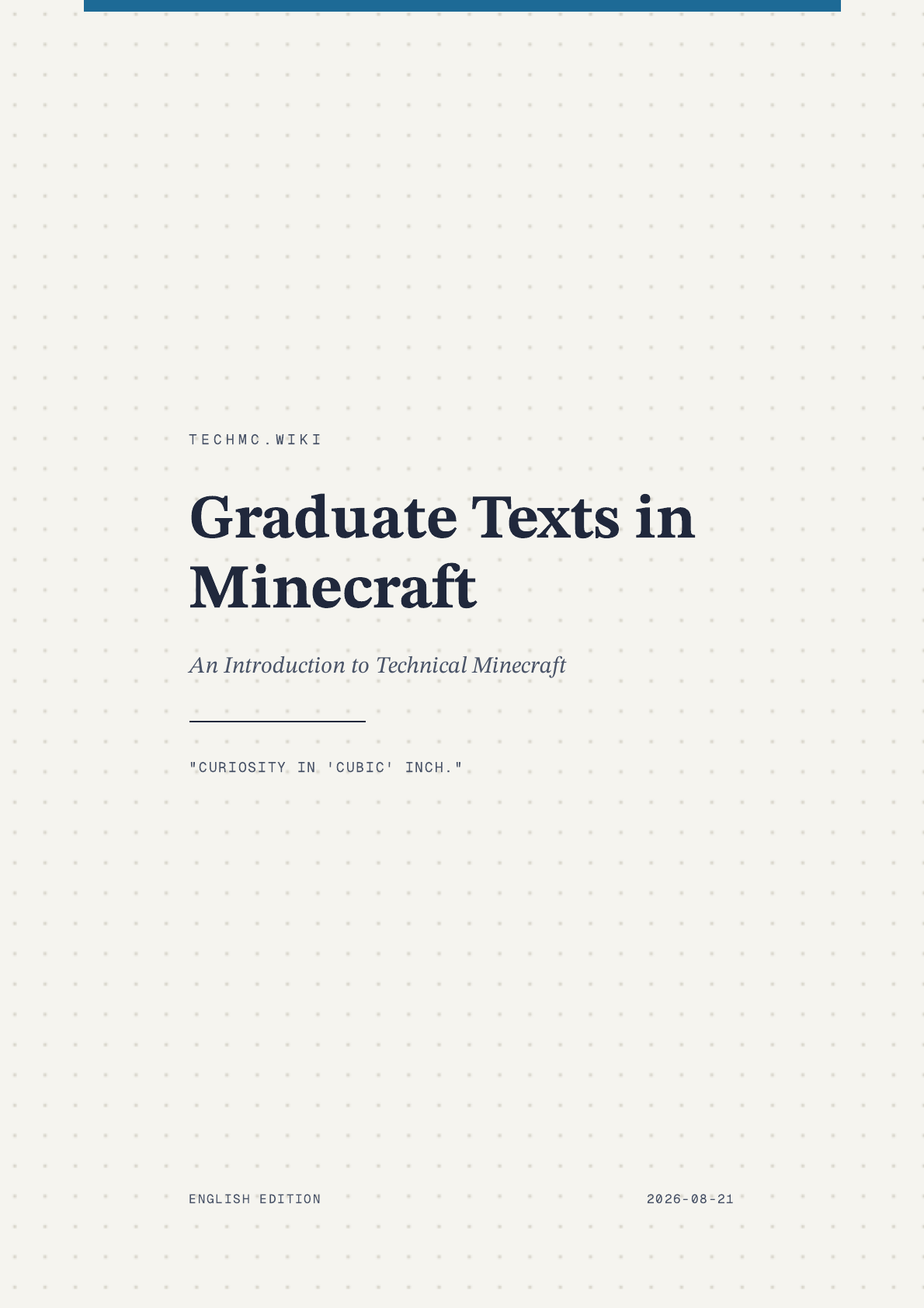 Graduate Texts in Minecraft book cover
